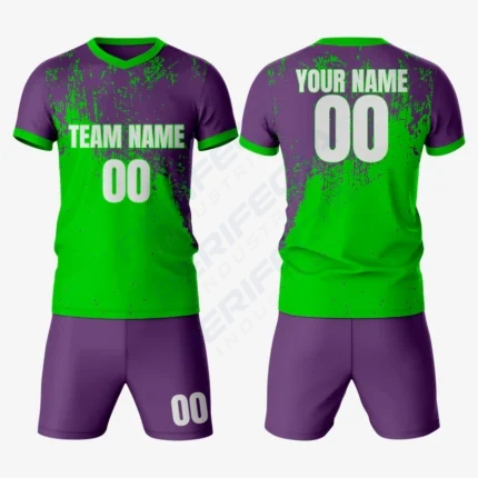 Alternative view of Sleek Kelly Green & Purple Soccer Uniforms for Champions