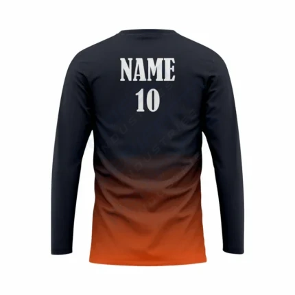 Alternative view of Basketball Long Sleeve Shooting Shirt in Black and Orange RSBLSSS-005