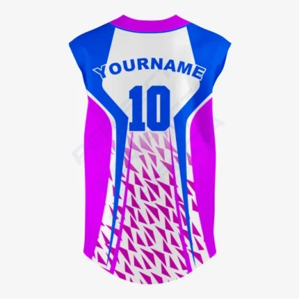 Alternative view of Custom Orange/Purple Sleeveless Full Button Softball Jersey – Pro Fit