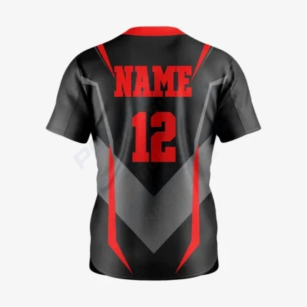 Alternative view of Custom Red/Black Softball 2-Button Jersey for Men/Women