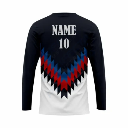 Alternative view of Basketball Long Sleeve Shooting Shirt in Black and White RSBLSSS-003