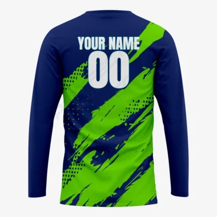 Alternative view of Classic Soccer Goal-Keeper Jersey in Teal Green and Blue