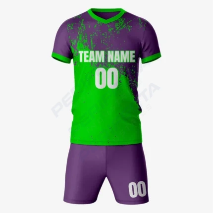 Sleek Kelly Green & Purple Soccer Uniforms for Champions