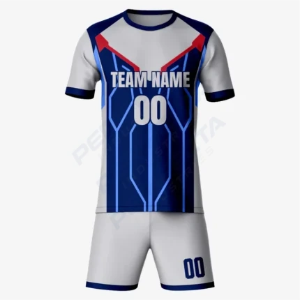 Premium Dark Blue & Grey Soccer Kit