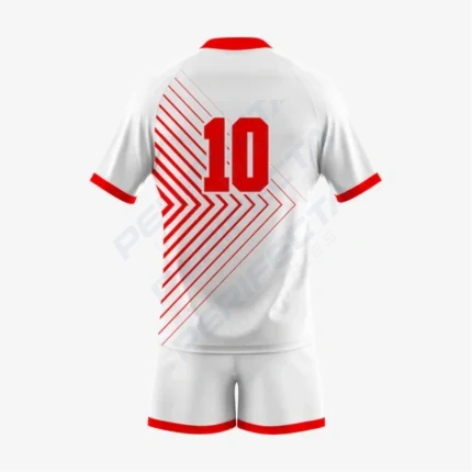Alternative view of Customized Rugby Uniform Set in Red/White