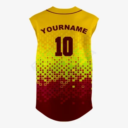 Alternative view of Custom Black/Red Sleeveless Full Button Softball Jersey – Men/Women