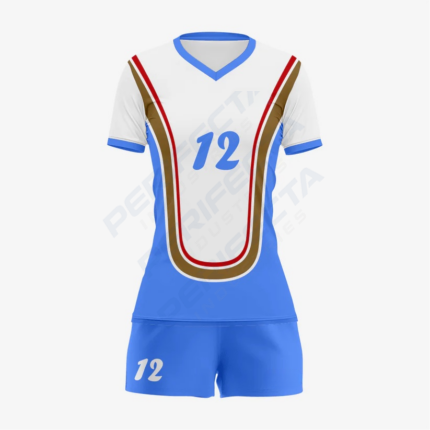 Personalized Blue Volleyball Uniform Set for Athletes