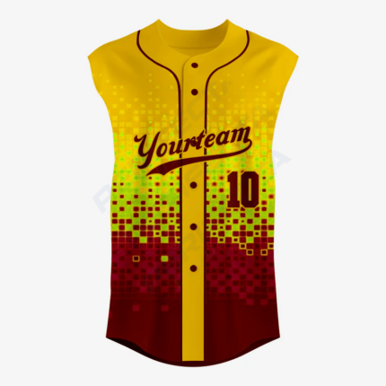 Custom Black/Red Sleeveless Full Button Softball Jersey – Men/Women