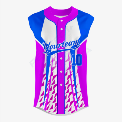 Custom Orange/Purple Sleeveless Full Button Softball Jersey – Pro Fit