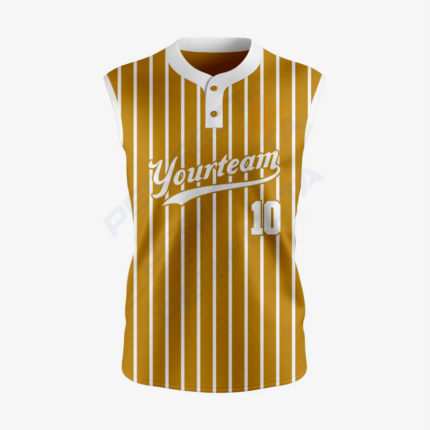 Custom Bronze Sleeveless 2 Button Softball Jersey – Perfect for Men/Women