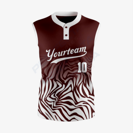 Custom 2-Button Sleeveless Softball Jersey – Dark Brown for Men/Women