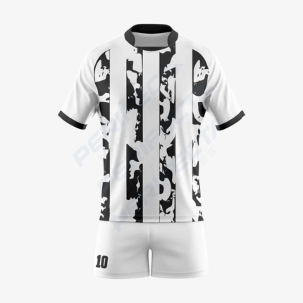 Personalized Rugby Jersey & Shorts Set in White/Black